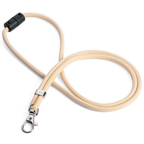 Durable - Cordon rond avec mousqueton - Beige 46 cm - 80% recyclé, éco-responsable
