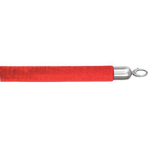 Corde Velour En Inox 150 Cm Rouge Et Argent