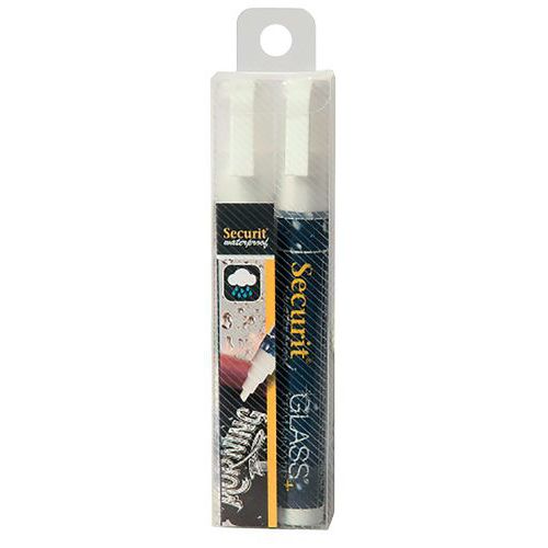 Lot de 2 feutres craie waterproof-Securit Lot de 2 feutres craie waterproof-Securit