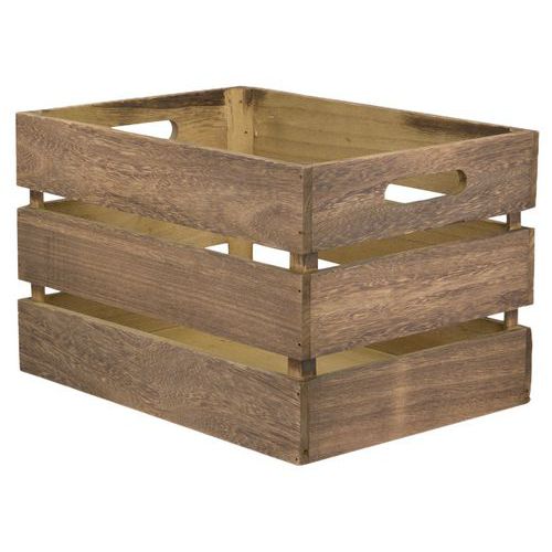 Caisse 28x35x21 Cm Bois Fonce - Vintage-securit