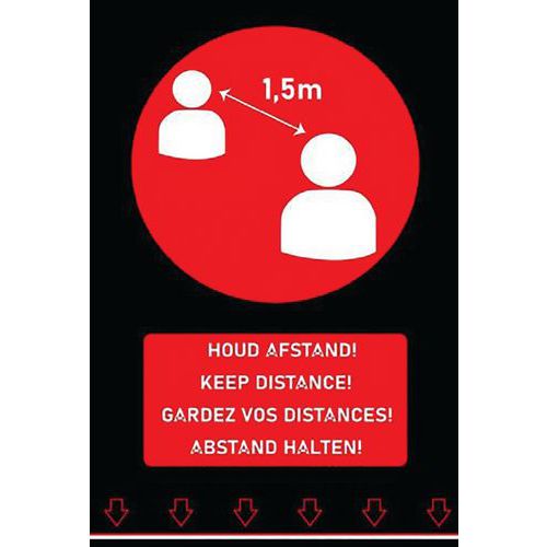 Tapis D'entrée Distanciation Sociale - 4 Langues