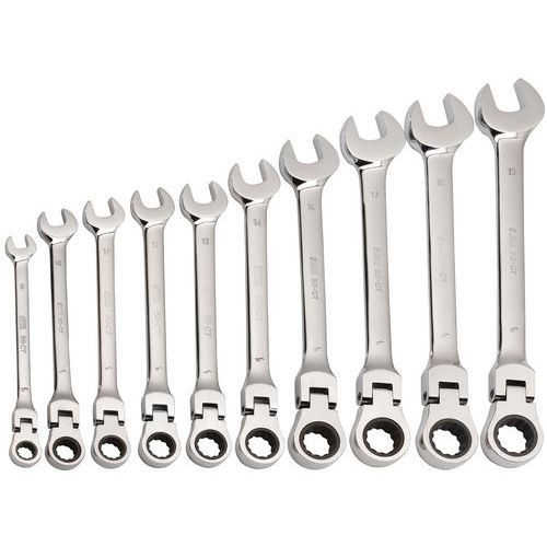 Clés Mixtes à Cliquet Articulées (x10)