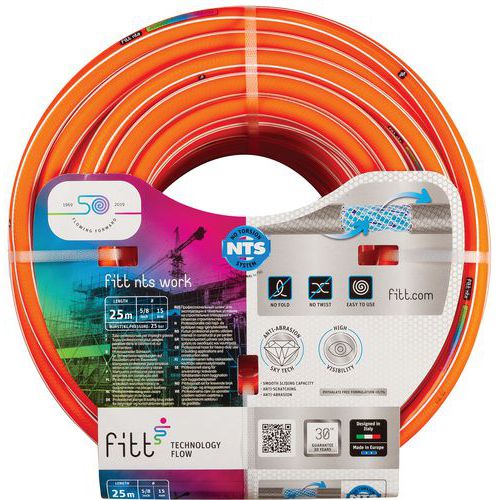 Tuyau D'arrosage Nts Work Orange Ø 15 Mm - 25 M - Fitt