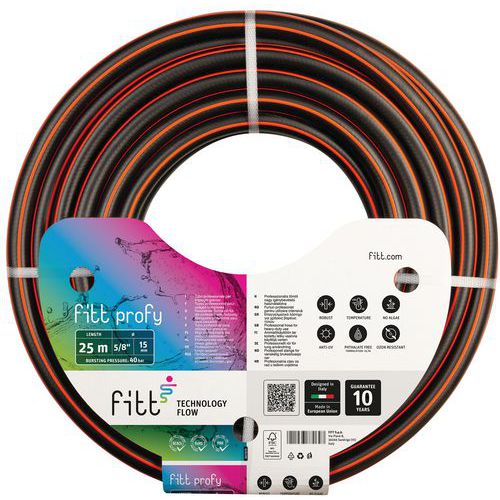 Tuyau D'arrosage Profy Noir Ø 15 Mm X 25 M - Fitt