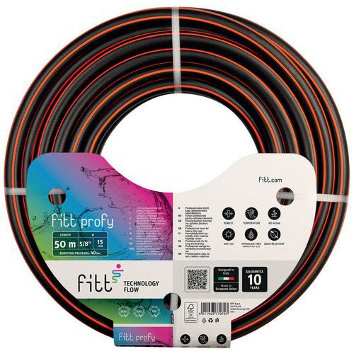 Tuyau D'arrosage Profy Noir Ø 15 Mm X 50 M - Fitt