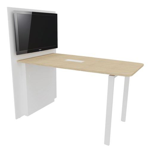 Station Visio Hub Blanc : Table 180x104x100 Cm Blanc/blanc