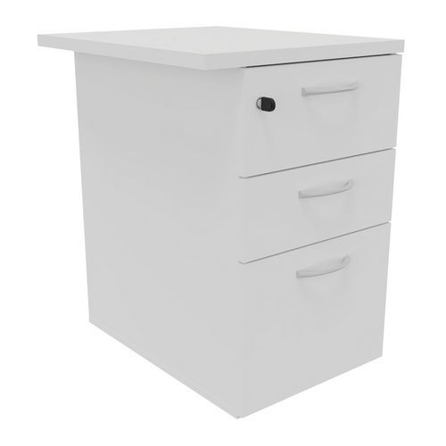 Caisson Hauteur Bureau 3t Prof. 60 Cm Blanc + Top L50