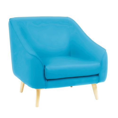 Fauteuil AYA enduit PVC non feu M1 pied bois GGI