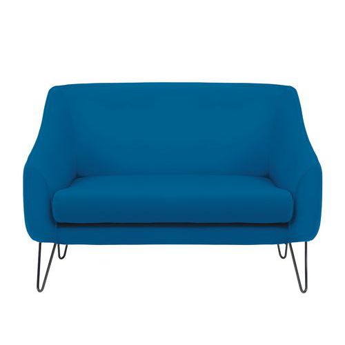 Canapé 2 Places Aya Pied Métal Enduit Pvc Non Feu M1 Pétrôle