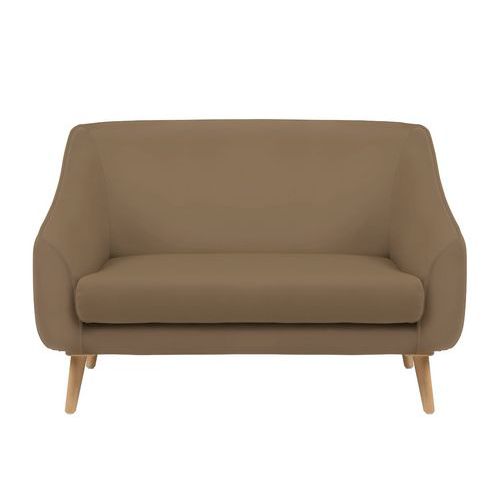 Canapé 2 Places Aya Pied Bois Tissu Enduit Pvc Non Feu M1 Terre