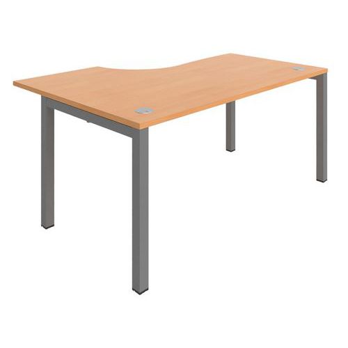 Bureau Asymétrique Astro Arche 160 Cm Retour Droit Hêtre/alu