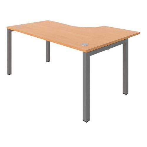 Bureau Asymétrique Astro Arche 160 Cm Retour Gauche Hêtre/alu