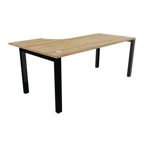 Buronomic - Bureau asymétrique Astro Arche 180cm chêne vieilli/noir - Retour droit - Éco-responsable - 10 ans garantie