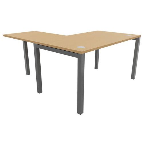 Bureau Astro Arche 140x80 + Extension 60x80 Hêtre/alu