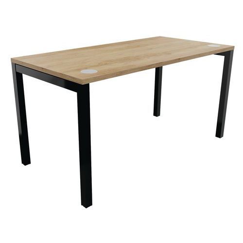 Bureau Droit Astro Arche 140x70 Chêne Vieilli/noir