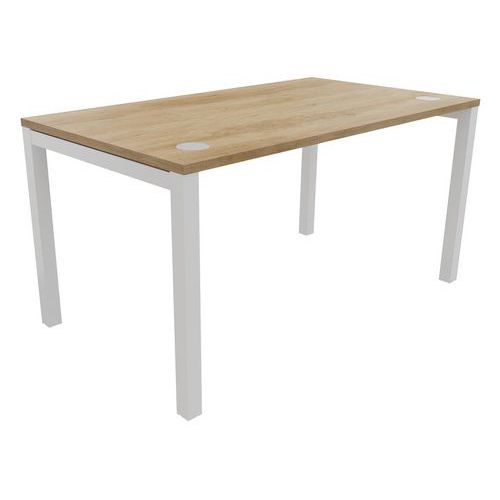 Buronomic - Bureau droit Astro Arche 140x80 cm chêne vieilli/blanc - Métal - Éco-responsable - 10 ans garantie