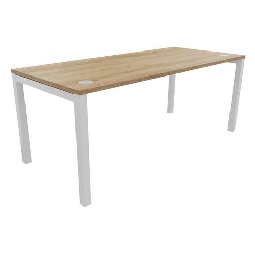 Bureau Droit Astro Arche 180x80 Cm Chêne Vieilli/blanc