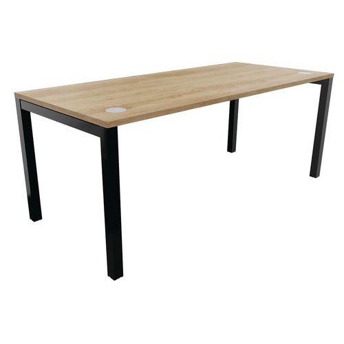 Buronomic - Bureau droit Astro Arche 180x80 cm Chêne vieilli/Noir - Métal - Éco-responsable - Garantie 10 ans