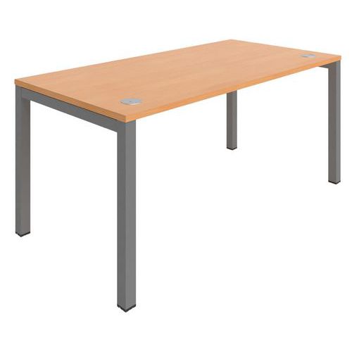 Buronomic - Bureau droit Astro Arche 120x80 cm Hêtre/Argent - Éco-responsable, PEFC, 10 ans garantie
