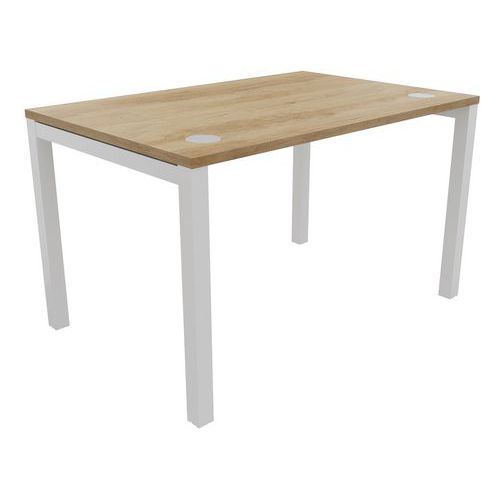 Buronomic - Bureau droit Astro Arche 120x80 cm Chêne Vieilli/Blanc - 72cm Hauteur - Éco-responsable - Garantie 10 ans