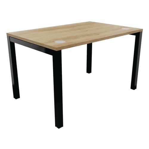 Buronomic - Bureau droit Astro Arche 120x80 cm chêne vieilli/noir - Métal - Éco-responsable