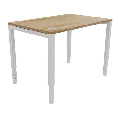 Buronomic - Bureau droit Astro Arche 120x80 Chêne Vieilli/Blanc - Hauteur Réglable 64-86cm - Éco-responsable - Garantie 10 ans