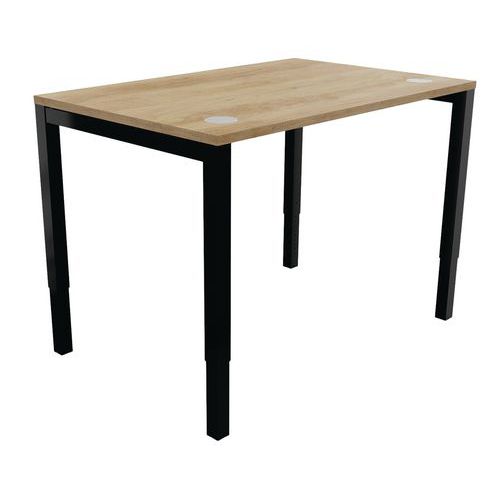 Buronomic - Bureau droit Astro Arche 120x80 Chêne Vieilli/Noir - Réglable en Hauteur - Éco-responsable - 10 ans Garantie