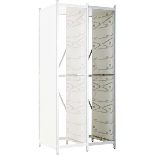 Hupfer - Kit de rayonnage Iso-Stock médical - 2000x425x600 mm - Aluminium - Montage sans outils - 12 niveaux