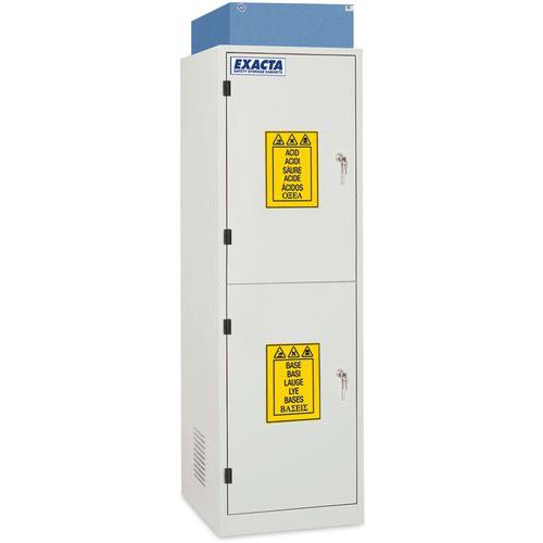 Exacta - Armoire de sécurité haute 2 portes 2 compartiments - 2170mm H x 600mm L - Acier Galvanisé - Gris Clair - 70L