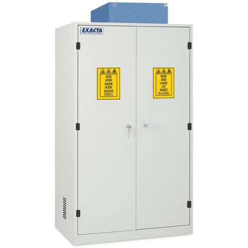 Exacta - Armoire de sécurité haute 2 portes filtration 125L 2170mm Gris Clair - Stockage produits dangereux - 3 ans garantie