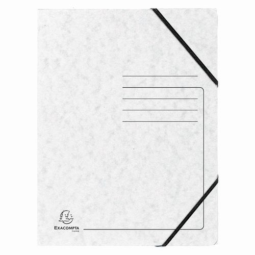 Chemises à lastique Sans Rabats Carte Lustrée - A4-blanc