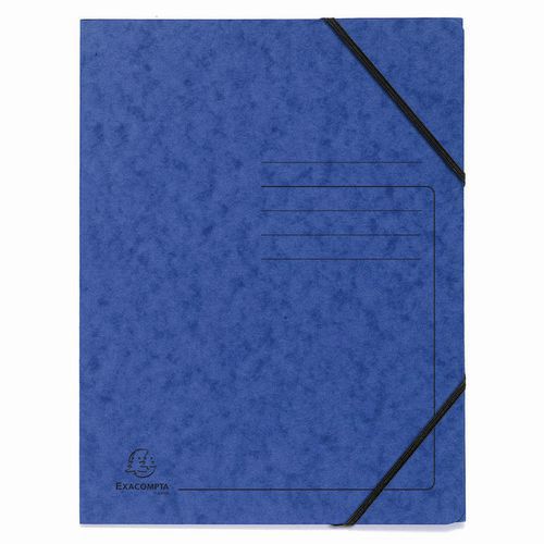 Chemises à lastique Sans Rabats Carte Lustrée - A4-bleu