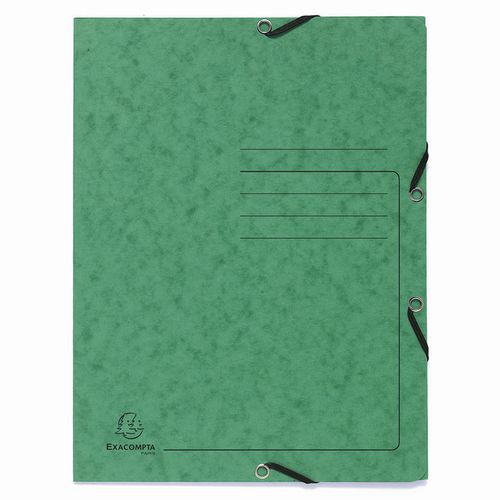 Chemises à lastique 3 Rabats Carte Lustrée - A4-vert