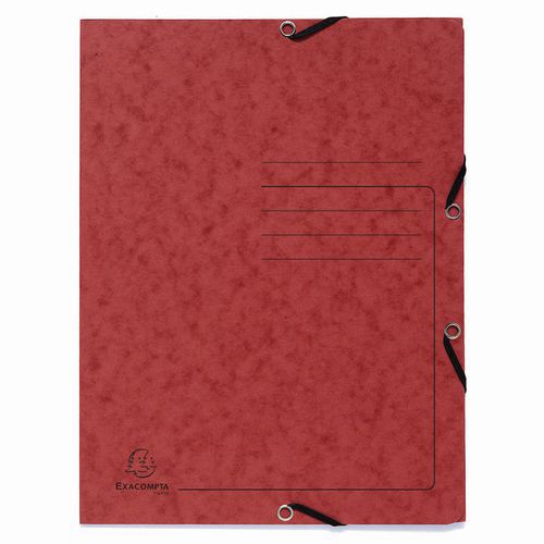 Chemises à lastique 3 Rabats Carte Lustrée - A4-rouge