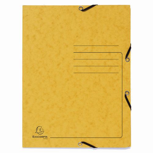 Chemises à lastique 3 Rabats Carte Lustrée - A4-jaune