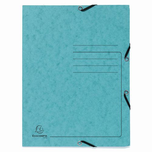 Chemises à lastique 3 Rabats Carte Lustrée - A4-turquoise