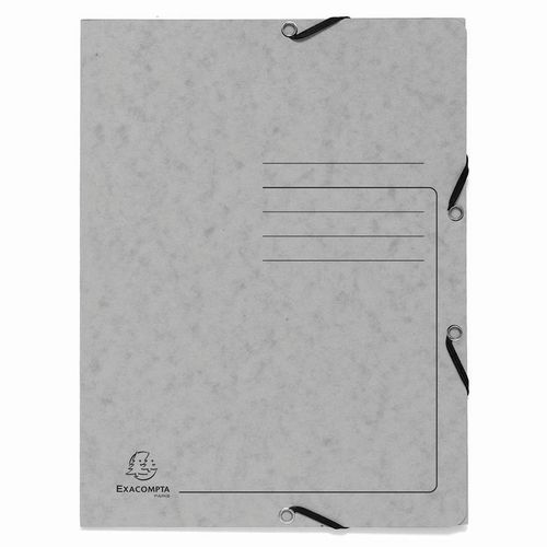 Chemises à lastique 3 Rabats Carte Lustrée - A4-gris