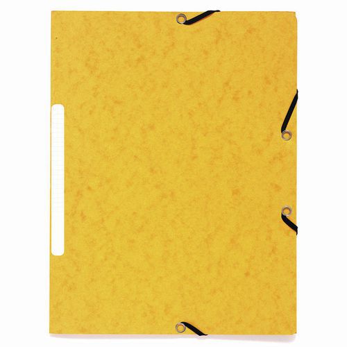 Chemises à lastiques 3 Rabats Carte Marbrée Recyclée Jaune