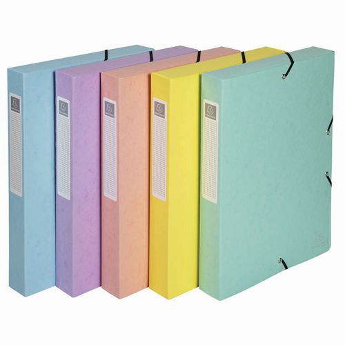 Lot De 8 Boites De Classement Exabox Dos 40mm Assorties