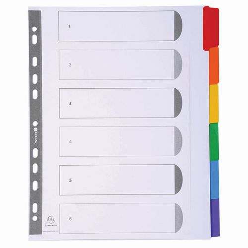 Intercalaires Carte Blanche 160g - 6 Positions - A4+-blanc