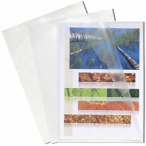 Sachet 100x10 Pochettes Polypropy. Grainé 12/100e A4-cristal