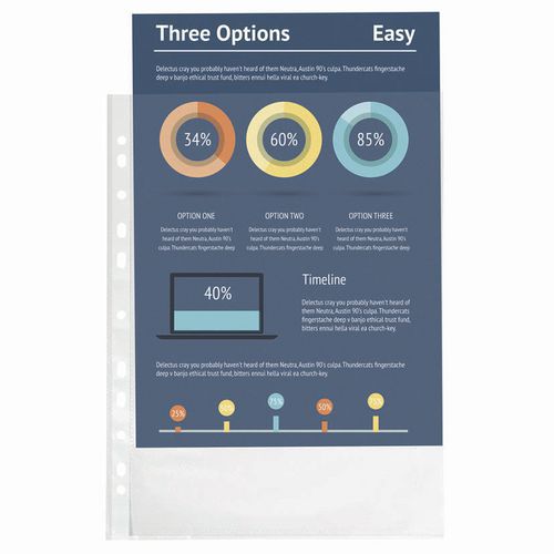 Sachet De 100x5 Pochet. Perf. Pp Premium 8/100e A4-cristal