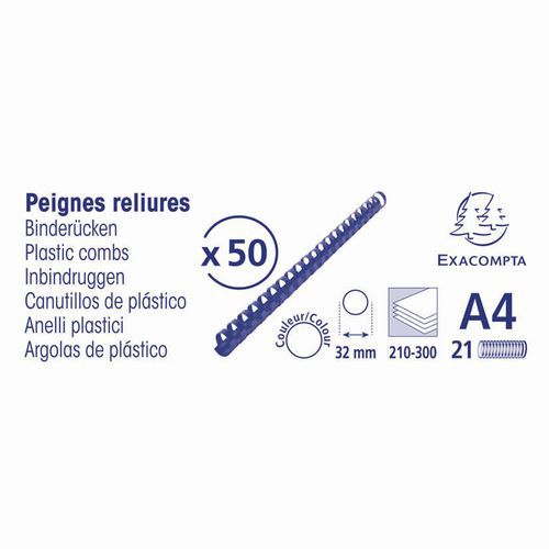 Boite 50 Reliures Spirales Plastique 32mm-blanc