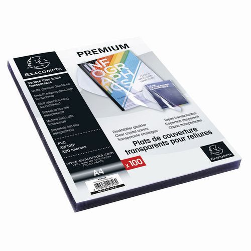 Boite De 100 Plats Pour Relier Pvc 30x100e - A4-cristal