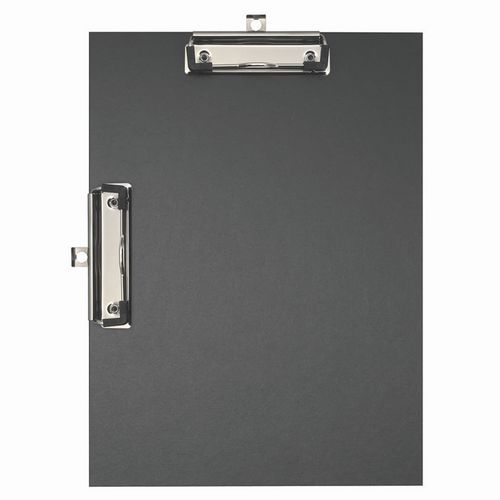 Porte-bloc Double Clip Papier Enduit - Format Pour A4-noir
