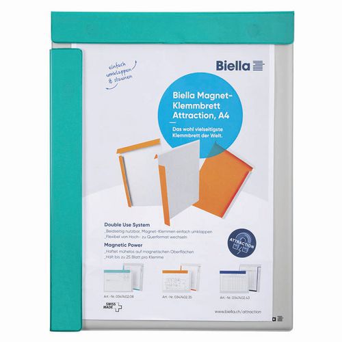 Porte-bloc Aimanté Rembordé Plastique Pour A4-turquoise