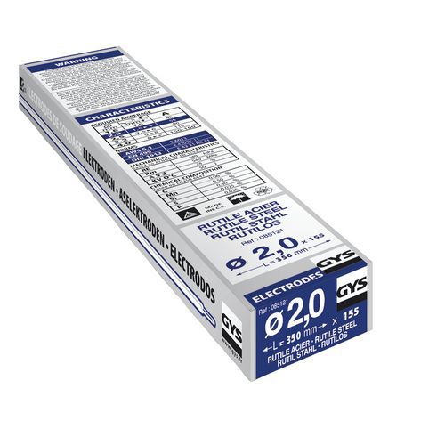 150 Électrodes Rutiles Acier Diamètre 2mm - Demi-étui