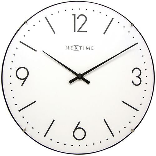 NeXtime - Horloge murale design Basic Dome - Blanc - Ø 350 mm - Verre