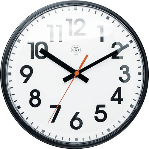 NeXtime - Horloge murale design Peter - Ronde Ø 260mm Noir - Style Moderne