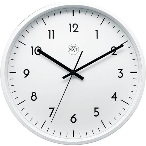 NeXtime - Horloge murale design Easy Big - Ronde 30cm Blanc - Pile AA non fournie